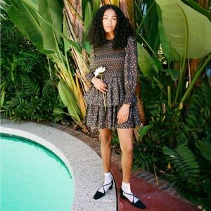 EUC Christy Dawn The Cecelie Dress in Black Cosmo Floral - size M